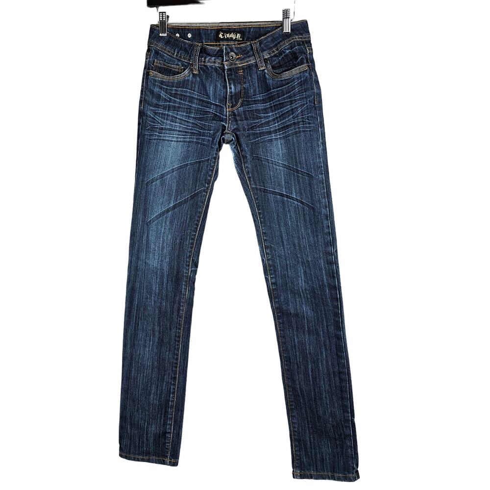 Cindy H Womens Jeans Size 9 Double Back Pockets Whiskered Straight EU Sz T40